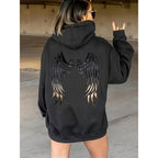 Amazon Cross-Border American Trendy Brand Hooded Pullover Sweatshirt for Women Spring and Autumn New Loose National Trendy Brand Versatile Top