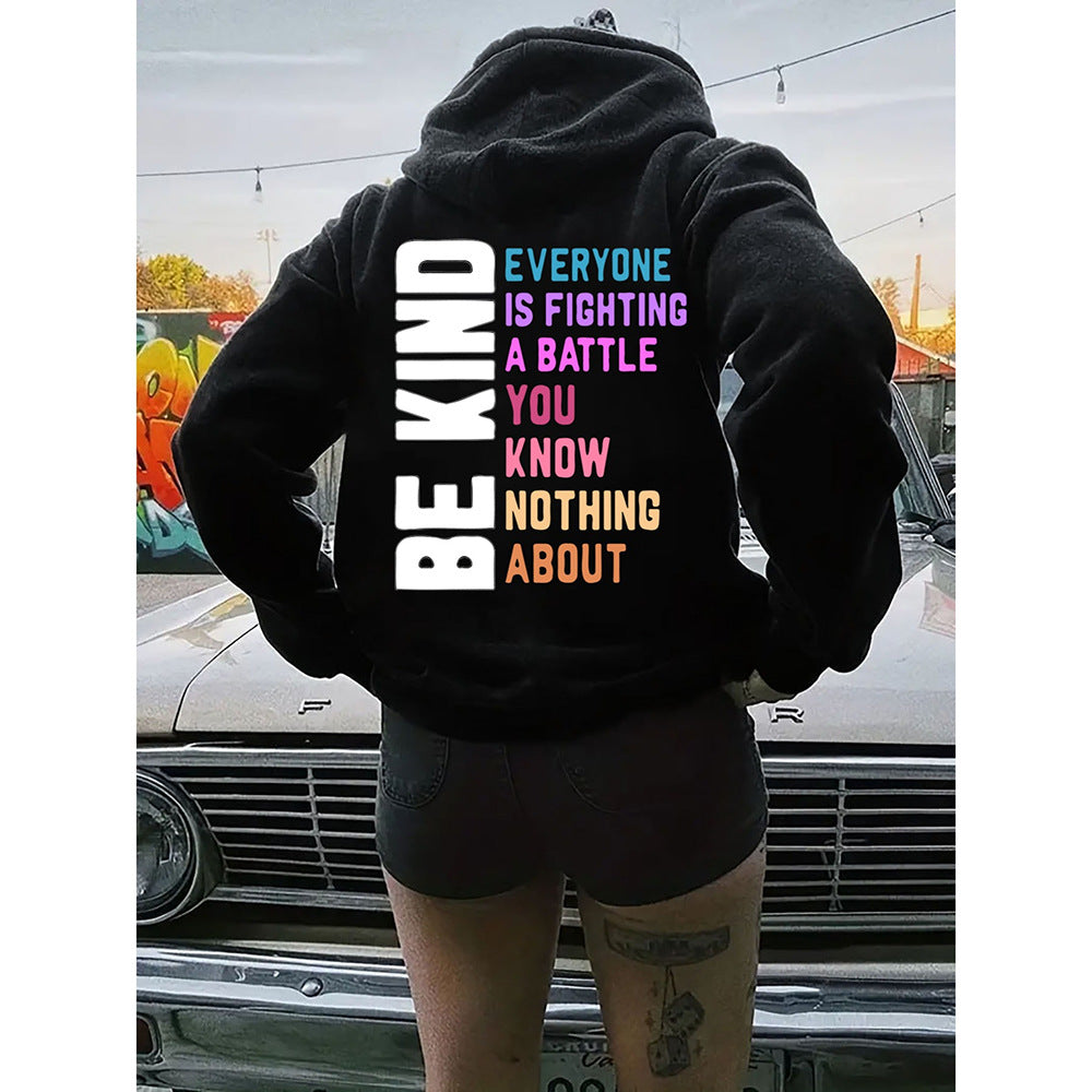 Amazon Cross-Border American Trendy Brand Hooded Pullover Sweatshirt for Women Spring and Autumn New Loose National Trendy Brand Versatile Top