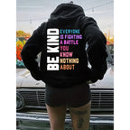 Amazon Cross-Border American Trendy Brand Hooded Pullover Sweatshirt for Women Spring and Autumn New Loose National Trendy Brand Versatile Top